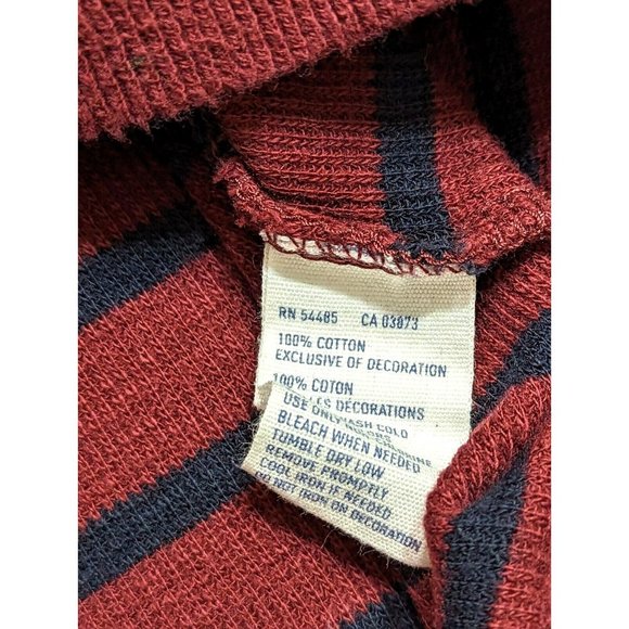 American Eagle Vintage Fit Shirt Mens Size Large Red Blue Stripe Thermal Sweater - Picture 8 of 8